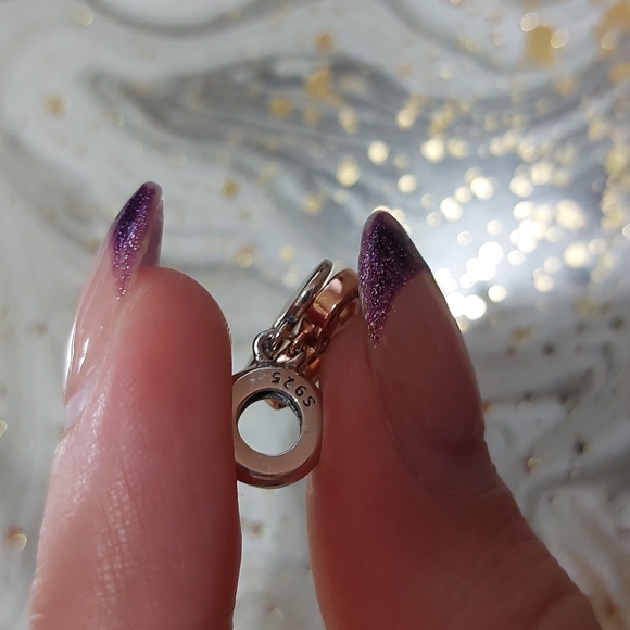 Rose Gold & S925 Duo Heart Pendant Charm - Picture 4 of 4